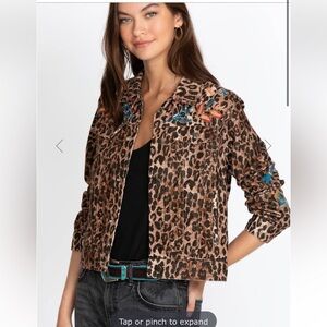 Johnny was velvet leopard print jacket